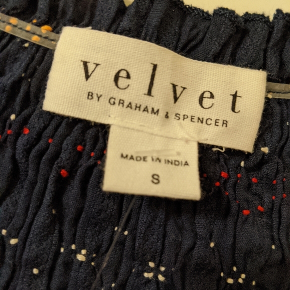 NWT blue boho flowy embroidered top small - Picture 2 of 4